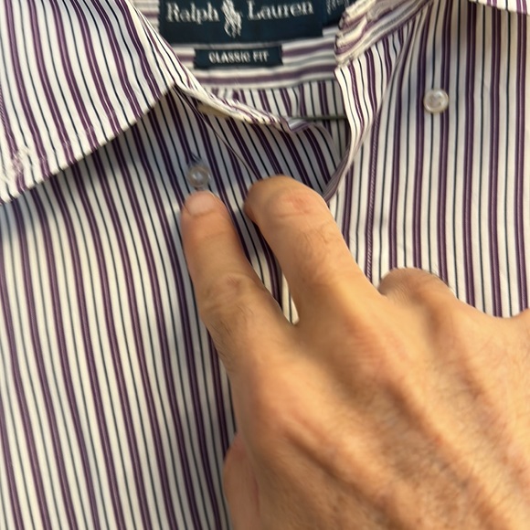 Ralph Lauren button down. Good condition, classic fit 17 / 34-35. Purple, white - Picture 3 of 4